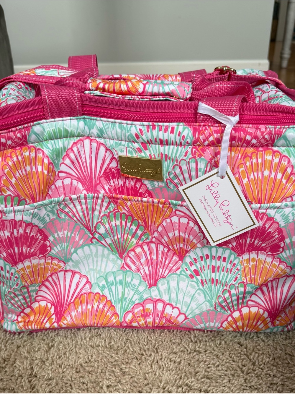 Lilly Pulitzer Insulated Oh Shello Print Cooler Tote - Pink, Coral, Mint NWT